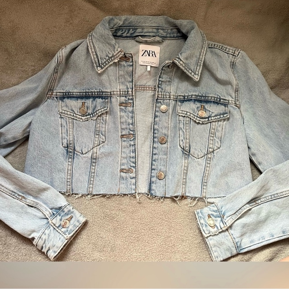 Zara cropped denim jacket